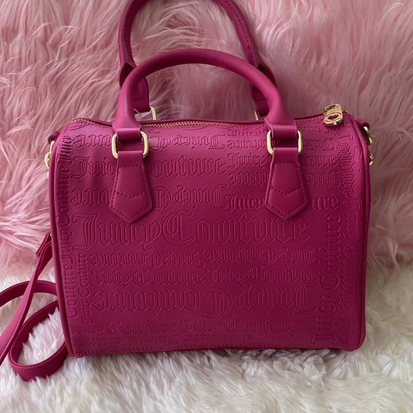 💓 Juicy Couture Deboss Logo Raspberry Speedy Satchel - Picture 5 of 10